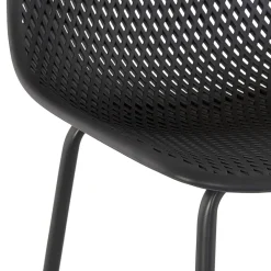 ALTEREGO Tabouret de bar perforé 'LOKI' noir intérieur et extérieur Best