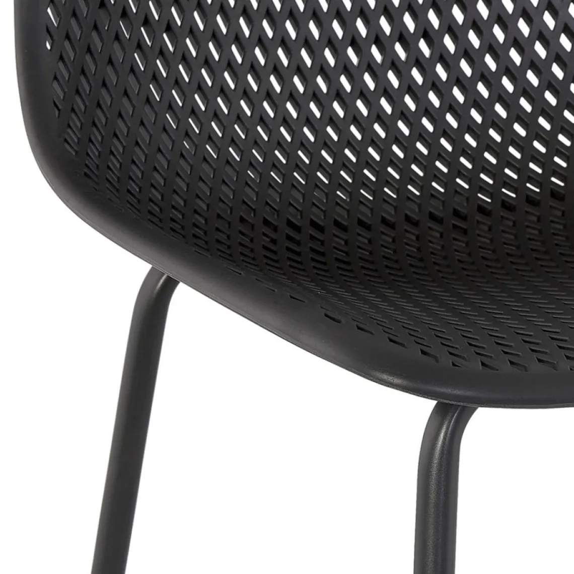 ALTEREGO Tabouret de bar perforé 'LOKI' noir intérieur et extérieur Best