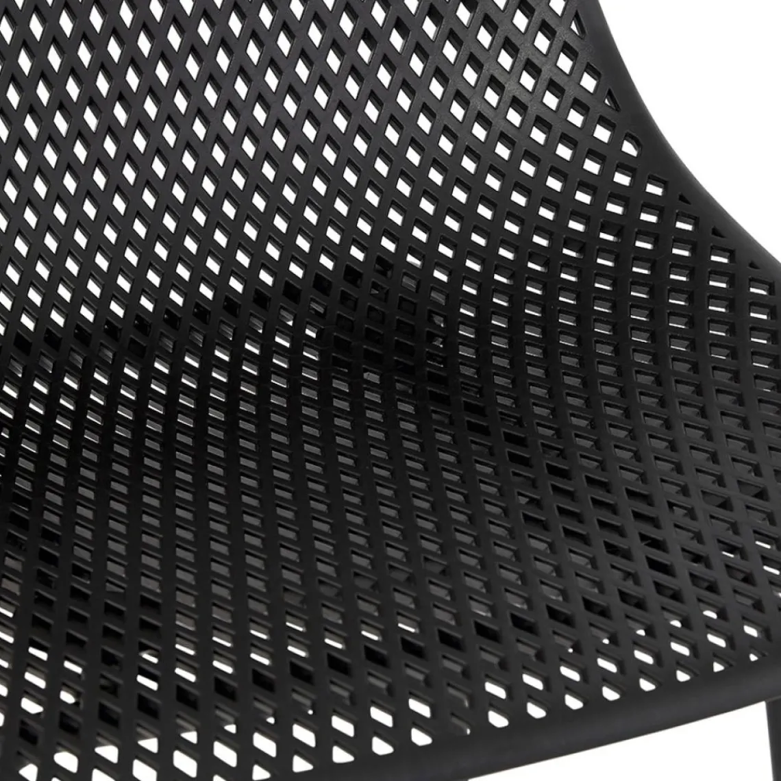 ALTEREGO Tabouret de bar perforé 'LOKI' noir intérieur et extérieur Best