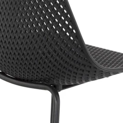 ALTEREGO Tabouret de bar perforé 'LOKI' noir intérieur et extérieur Best