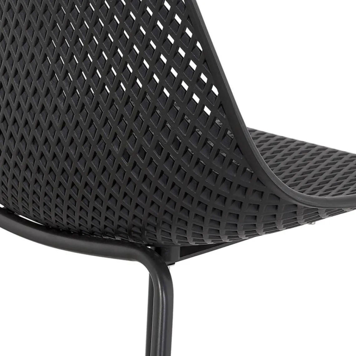 ALTEREGO Tabouret de bar perforé 'LOKI' noir intérieur et extérieur Best