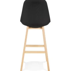ALTEREGO Tabouret de bar scandinave 'TERESA' en tissu noir Outlet
