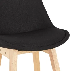 ALTEREGO Tabouret de bar scandinave 'TERESA' en tissu noir Outlet