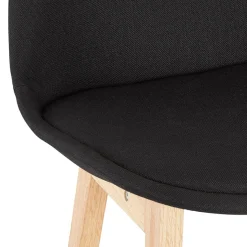 ALTEREGO Tabouret de bar scandinave 'TERESA' en tissu noir Outlet