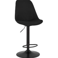 ALTEREGO Tabouret réglable 'CAMPUS' en tissu noir et pied noir New