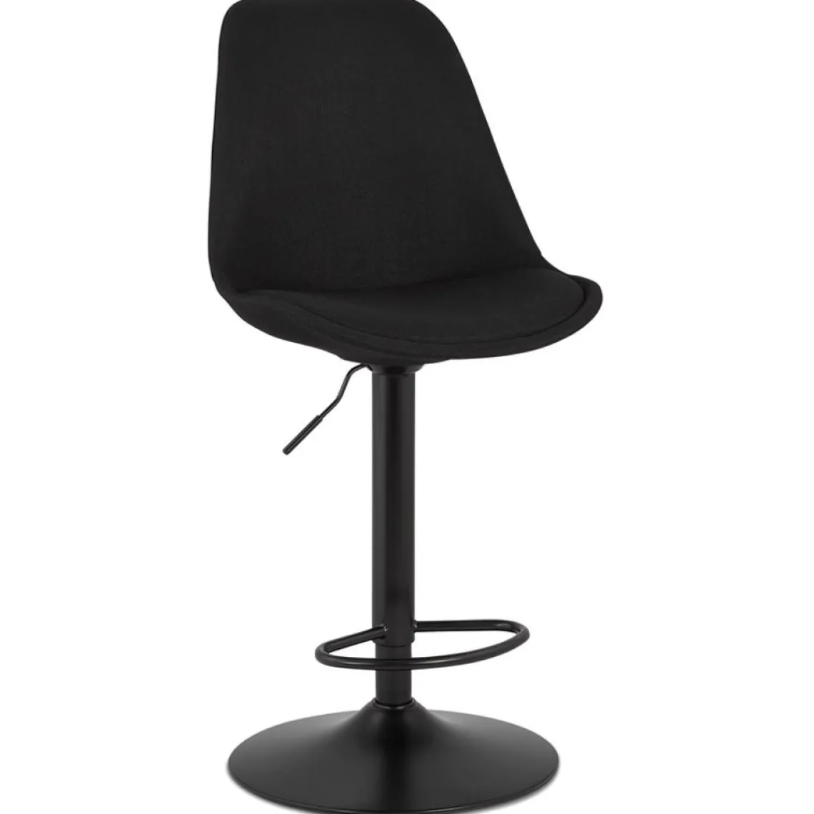ALTEREGO Tabouret réglable 'CAMPUS' en tissu noir et pied noir New
