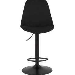 ALTEREGO Tabouret réglable 'CAMPUS' en tissu noir et pied noir New