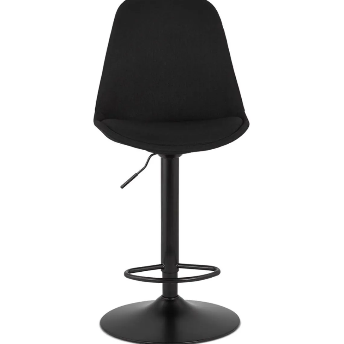 ALTEREGO Tabouret réglable 'CAMPUS' en tissu noir et pied noir New