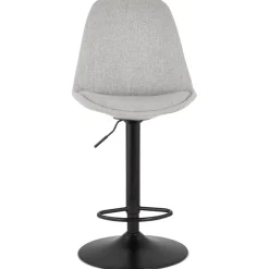 ALTEREGO Tabouret réglable 'CAMPUS' en tissu gris et pied noir Hot