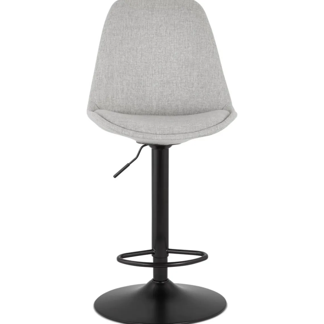ALTEREGO Tabouret réglable 'CAMPUS' en tissu gris et pied noir Hot