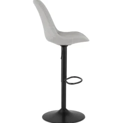 ALTEREGO Tabouret réglable 'CAMPUS' en tissu gris et pied noir Hot