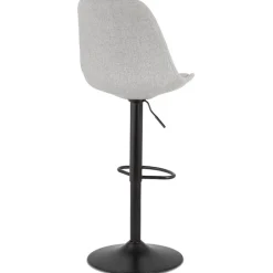 ALTEREGO Tabouret réglable 'CAMPUS' en tissu gris et pied noir Hot
