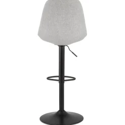 ALTEREGO Tabouret réglable 'CAMPUS' en tissu gris et pied noir Hot