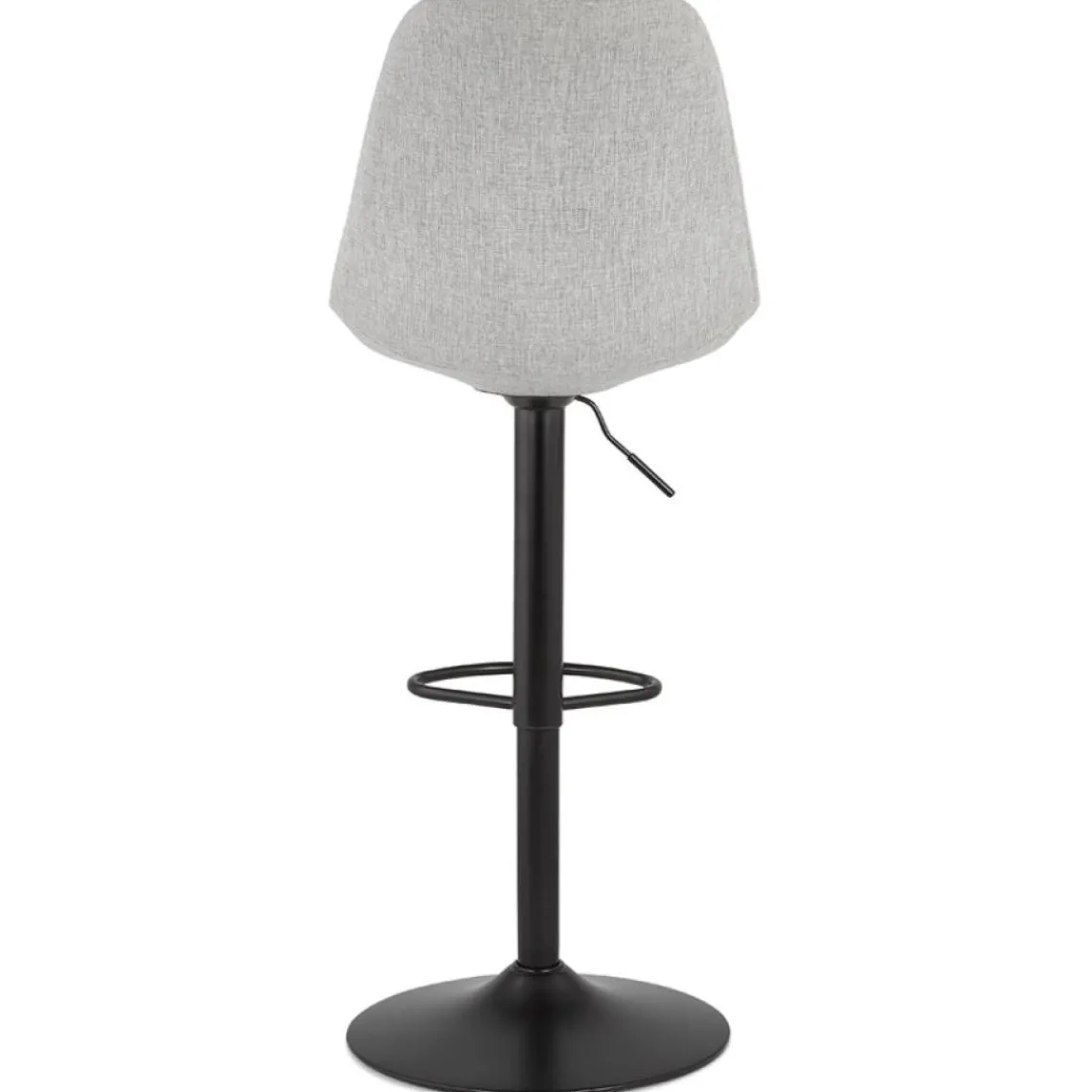 ALTEREGO Tabouret réglable 'CAMPUS' en tissu gris et pied noir Hot