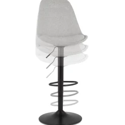 ALTEREGO Tabouret réglable 'CAMPUS' en tissu gris et pied noir Hot