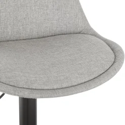 ALTEREGO Tabouret réglable 'CAMPUS' en tissu gris et pied noir Hot