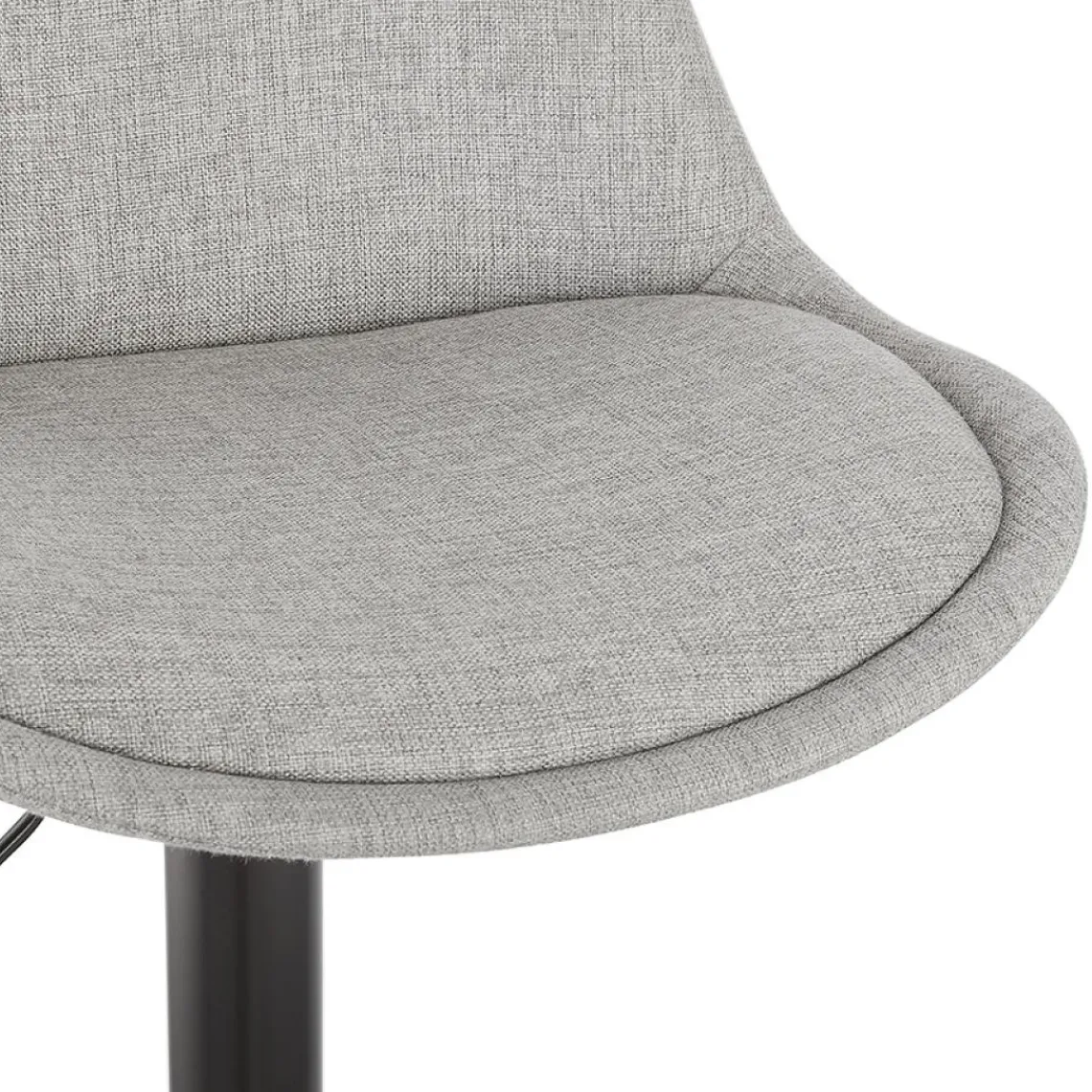 ALTEREGO Tabouret réglable 'CAMPUS' en tissu gris et pied noir Hot