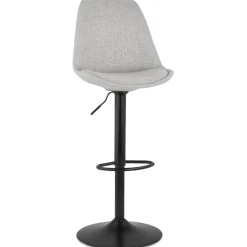 ALTEREGO Tabouret réglable 'CAMPUS' en tissu gris et pied noir Hot