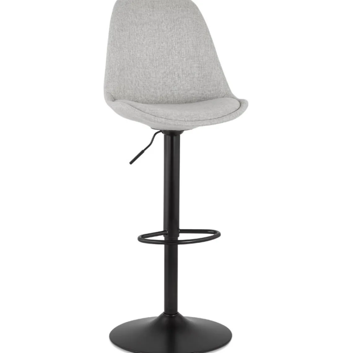 ALTEREGO Tabouret réglable 'CAMPUS' en tissu gris et pied noir Hot