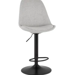 ALTEREGO Tabouret réglable 'CAMPUS' en tissu gris et pied noir Hot