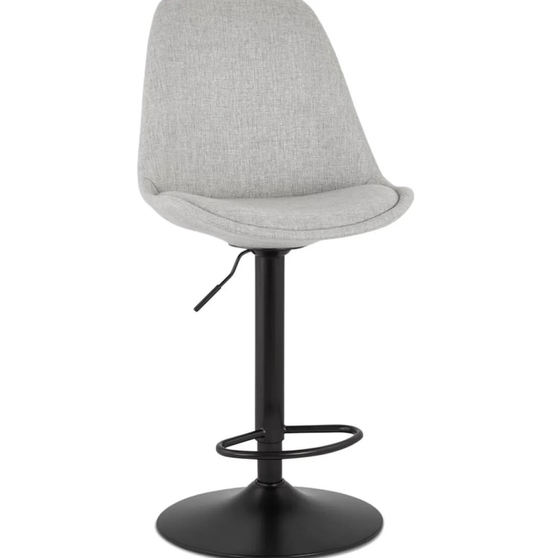 ALTEREGO Tabouret réglable 'CAMPUS' en tissu gris et pied noir Hot