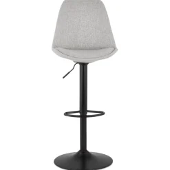 ALTEREGO Tabouret réglable 'CAMPUS' en tissu gris et pied noir Hot