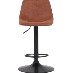 ALTEREGO Tabouret réglable design 'OMALET' en microfibre brune et pied en métal noir Sale