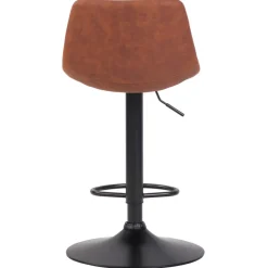 ALTEREGO Tabouret réglable design 'OMALET' en microfibre brune et pied en métal noir Sale