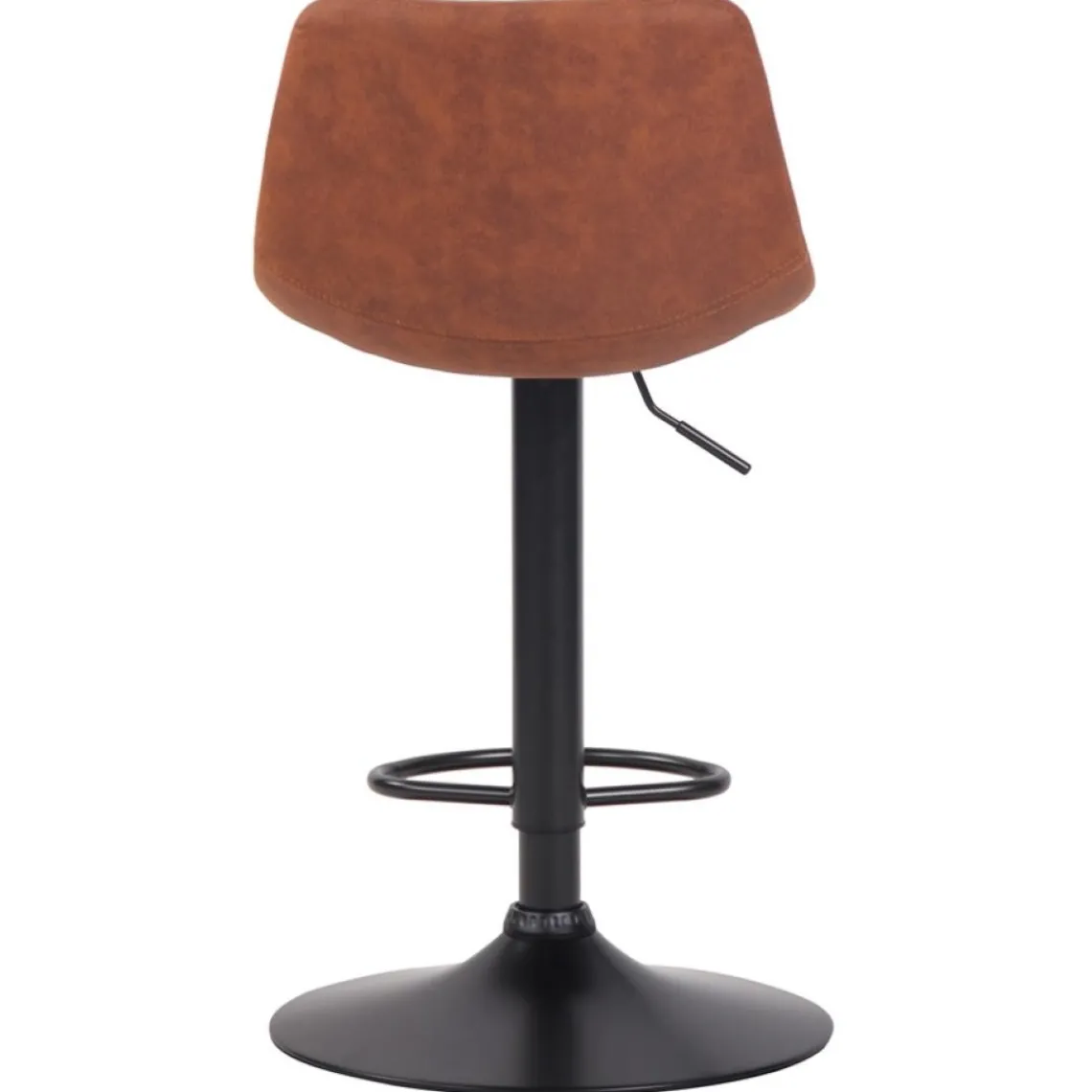 ALTEREGO Tabouret réglable design 'OMALET' en microfibre brune et pied en métal noir Sale