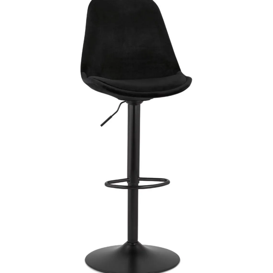 ALTEREGO Tabouret réglable 'MIKE' en velours noir et pied noir Sale