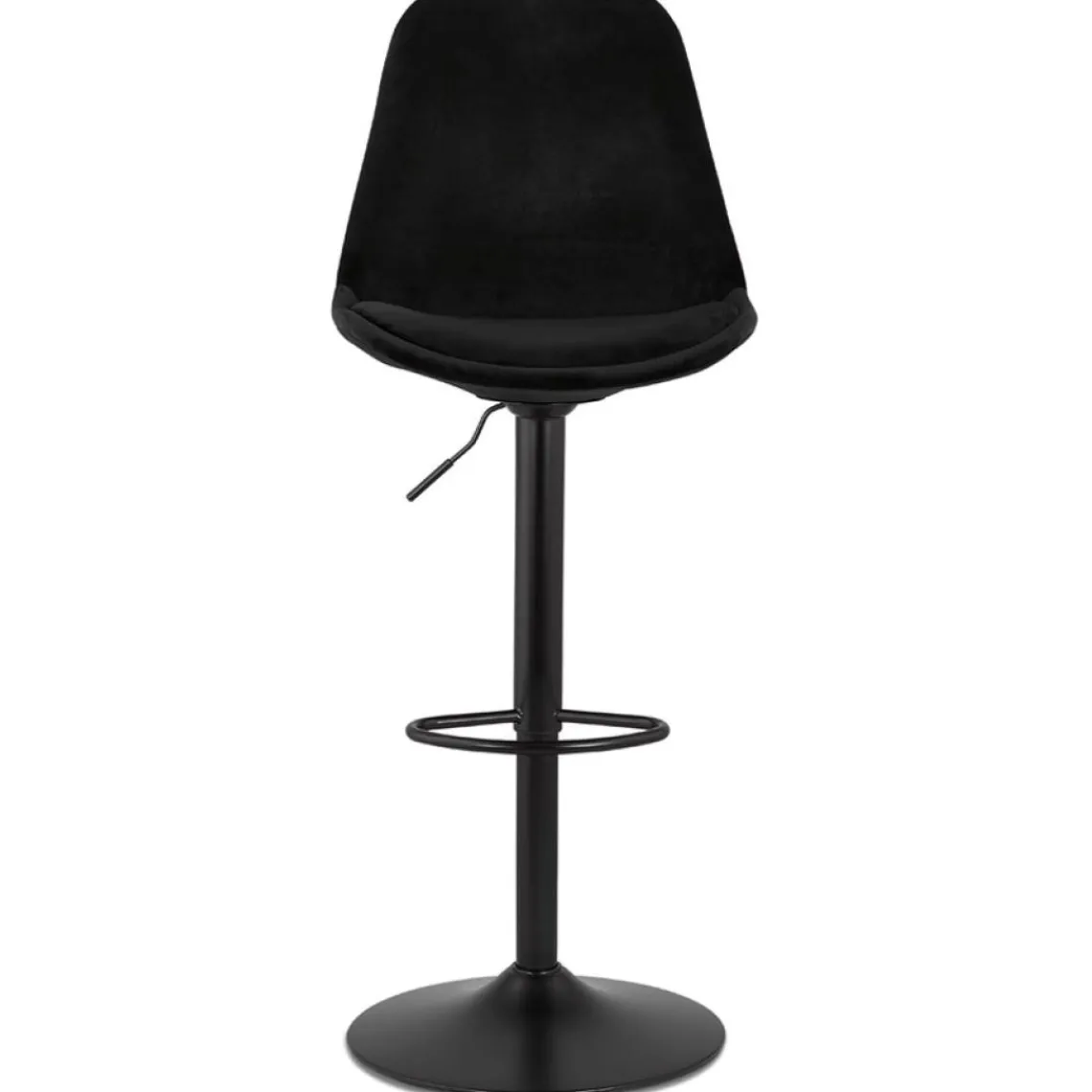 ALTEREGO Tabouret réglable 'MIKE' en velours noir et pied noir Sale