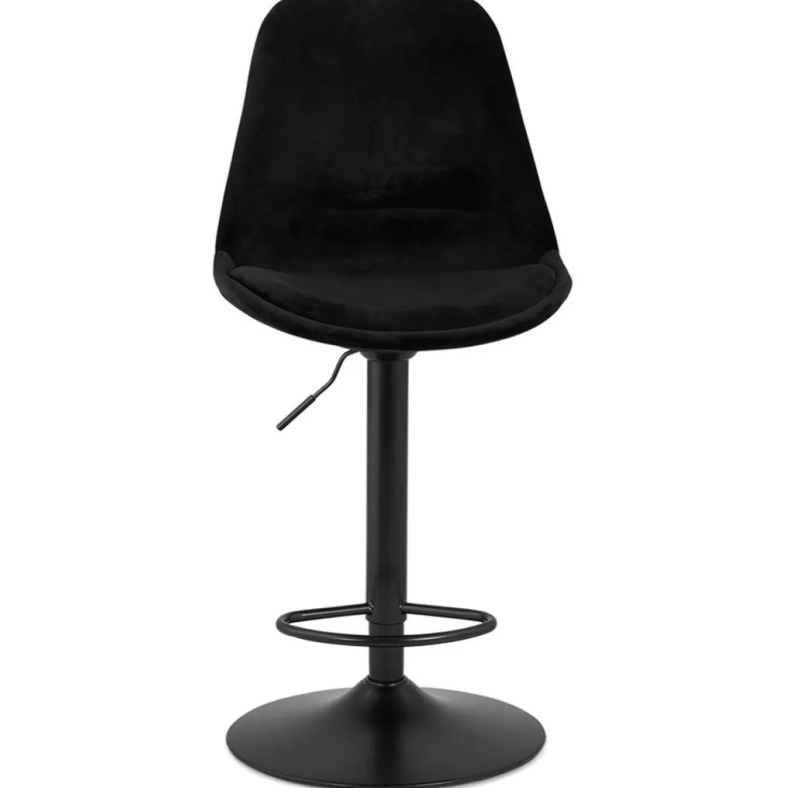 ALTEREGO Tabouret réglable 'MIKE' en velours noir et pied noir Sale