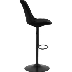 ALTEREGO Tabouret réglable 'MIKE' en velours noir et pied noir Sale