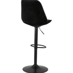 ALTEREGO Tabouret réglable 'MIKE' en velours noir et pied noir Sale