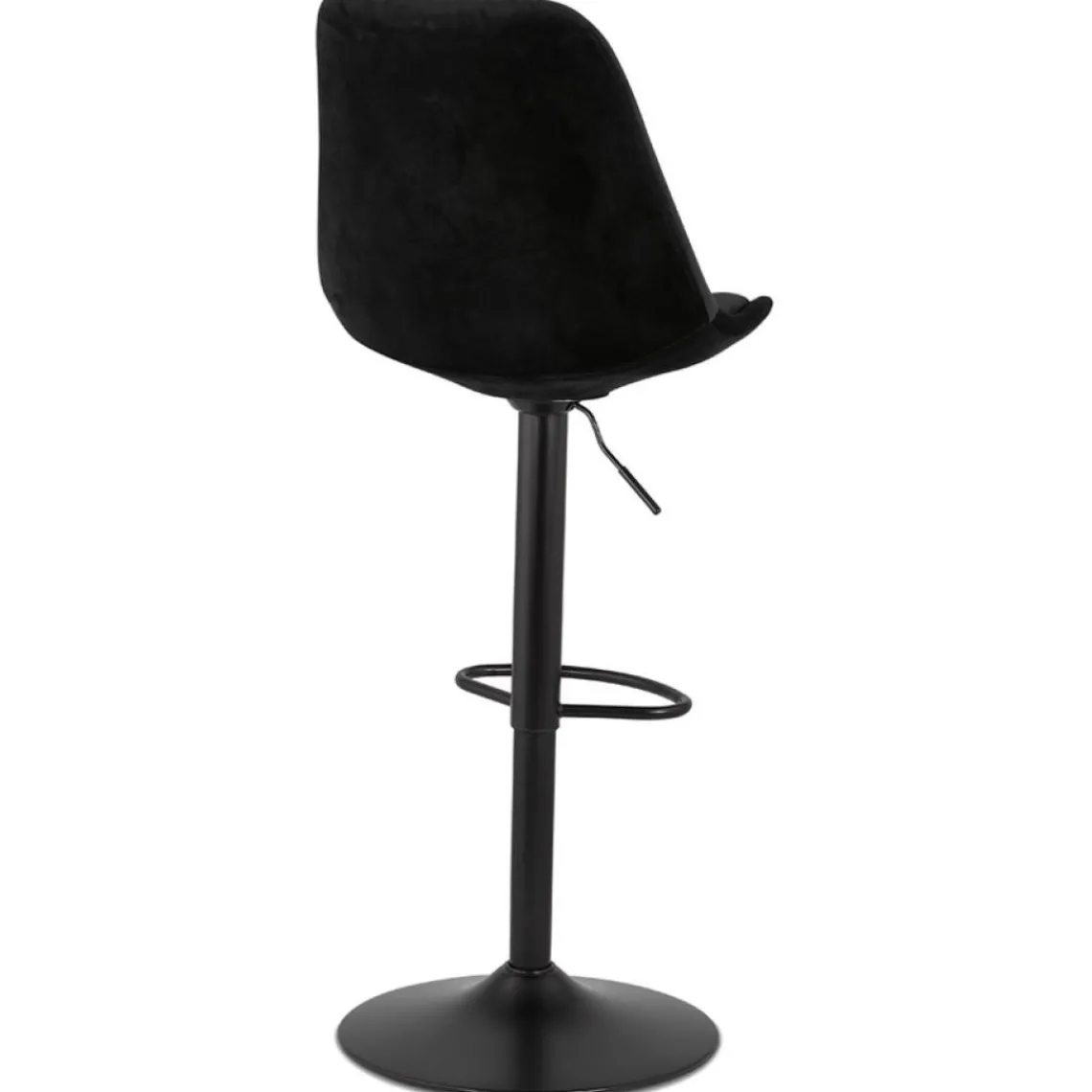 ALTEREGO Tabouret réglable 'MIKE' en velours noir et pied noir Sale
