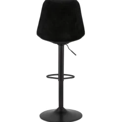 ALTEREGO Tabouret réglable 'MIKE' en velours noir et pied noir Sale