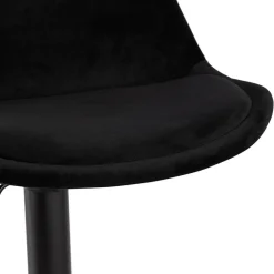 ALTEREGO Tabouret réglable 'MIKE' en velours noir et pied noir Sale