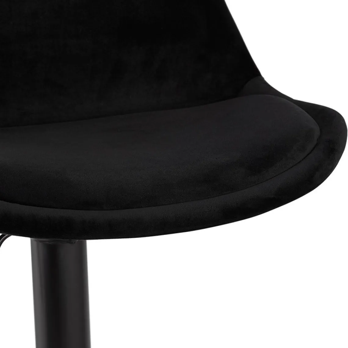 ALTEREGO Tabouret réglable 'MIKE' en velours noir et pied noir Sale