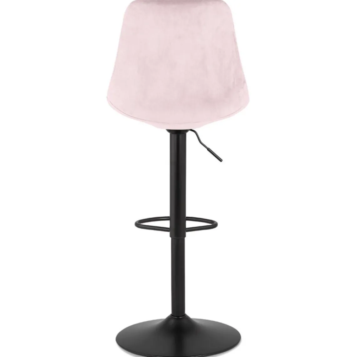 ALTEREGO Tabouret réglable 'MIKE' en velours rose et pied noir Hot