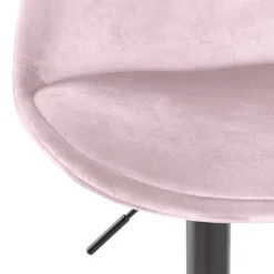 ALTEREGO Tabouret réglable 'MIKE' en velours rose et pied noir Hot