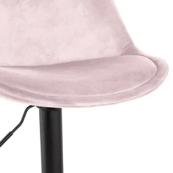 ALTEREGO Tabouret réglable 'MIKE' en velours rose et pied noir Hot