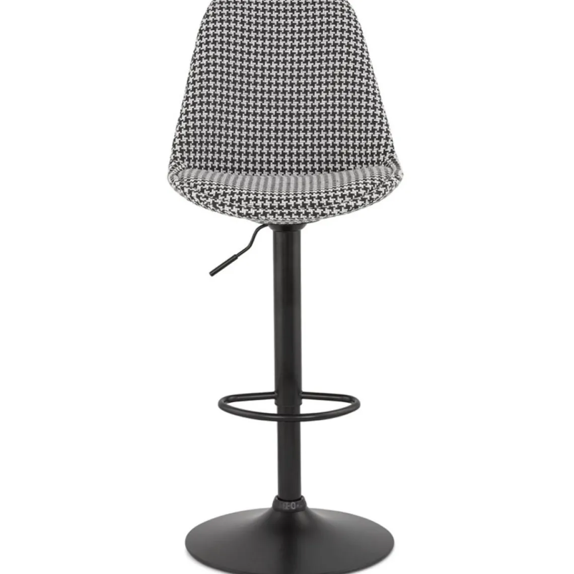 ALTEREGO Tabouret réglable 'MIKE' en tissu pied de poule et pied noir Clearance