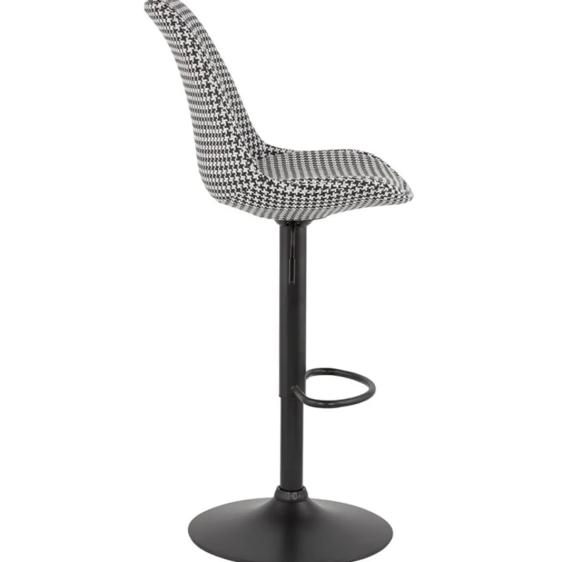 ALTEREGO Tabouret réglable 'MIKE' en tissu pied de poule et pied noir Clearance