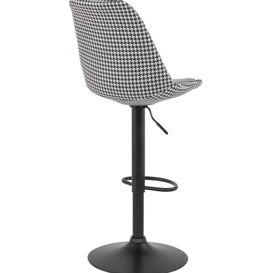 ALTEREGO Tabouret réglable 'MIKE' en tissu pied de poule et pied noir Clearance