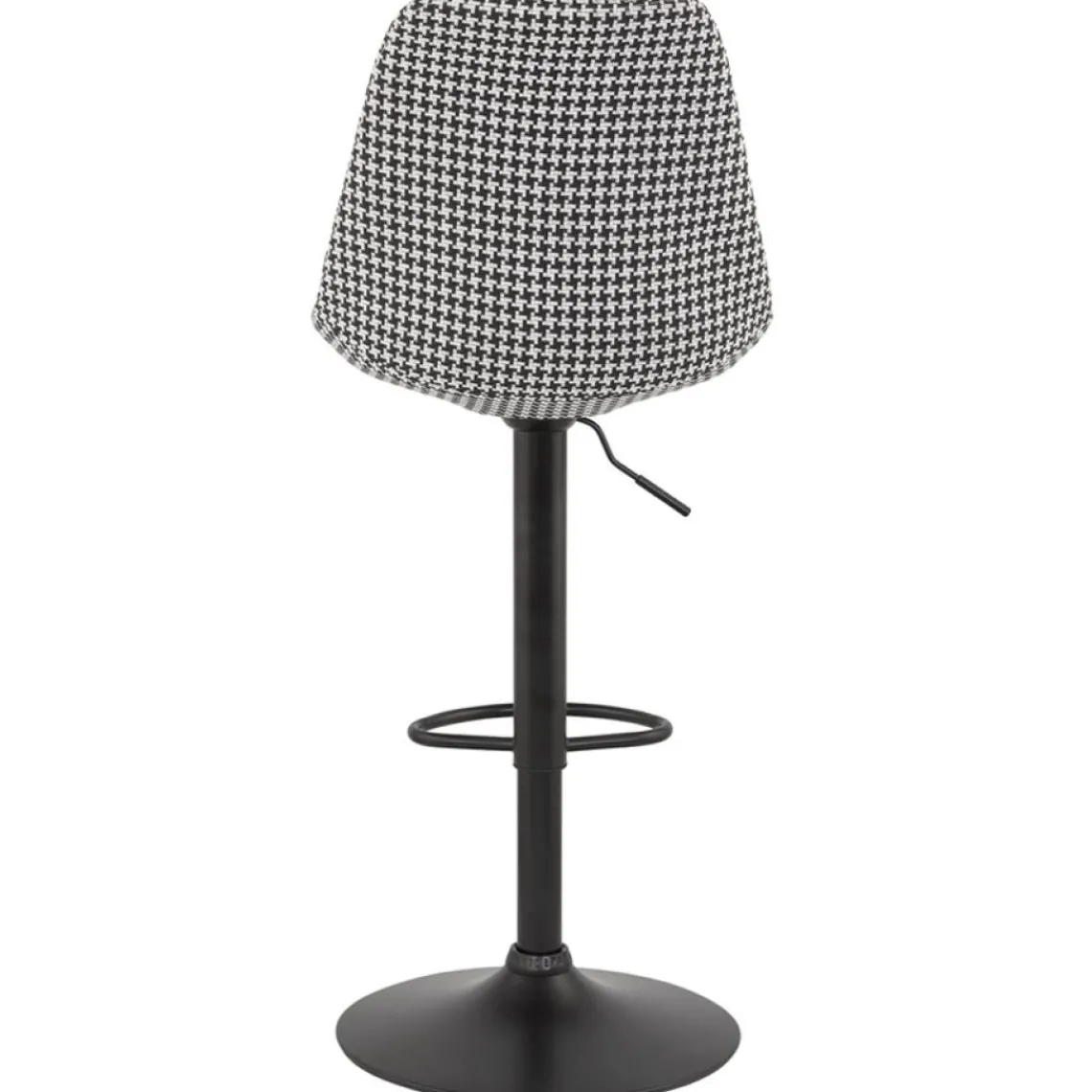 ALTEREGO Tabouret réglable 'MIKE' en tissu pied de poule et pied noir Clearance