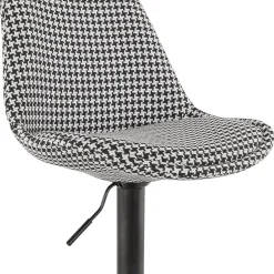 ALTEREGO Tabouret réglable 'MIKE' en tissu pied de poule et pied noir Clearance