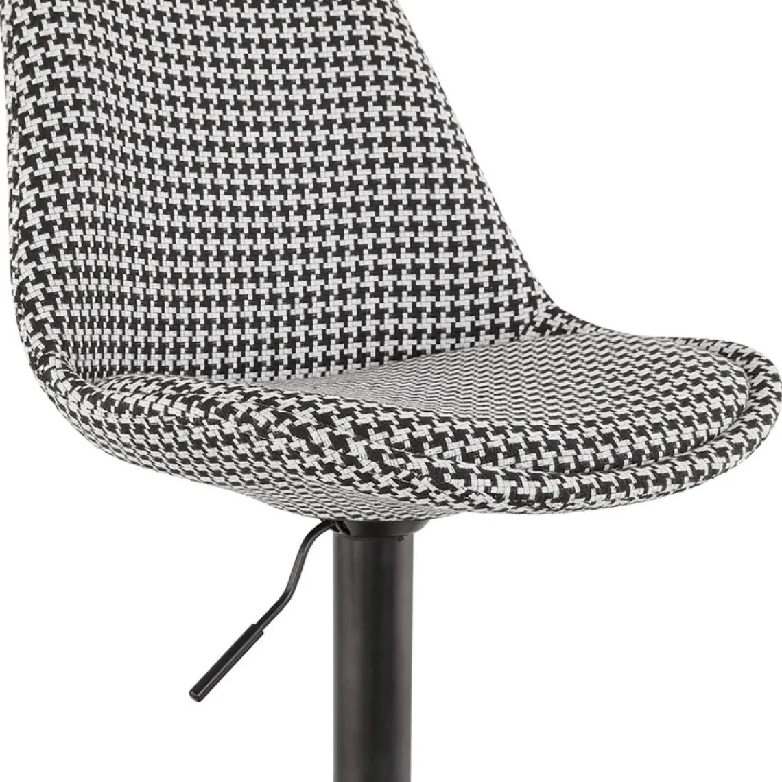 ALTEREGO Tabouret réglable 'MIKE' en tissu pied de poule et pied noir Clearance