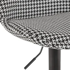 ALTEREGO Tabouret réglable 'MIKE' en tissu pied de poule et pied noir Clearance