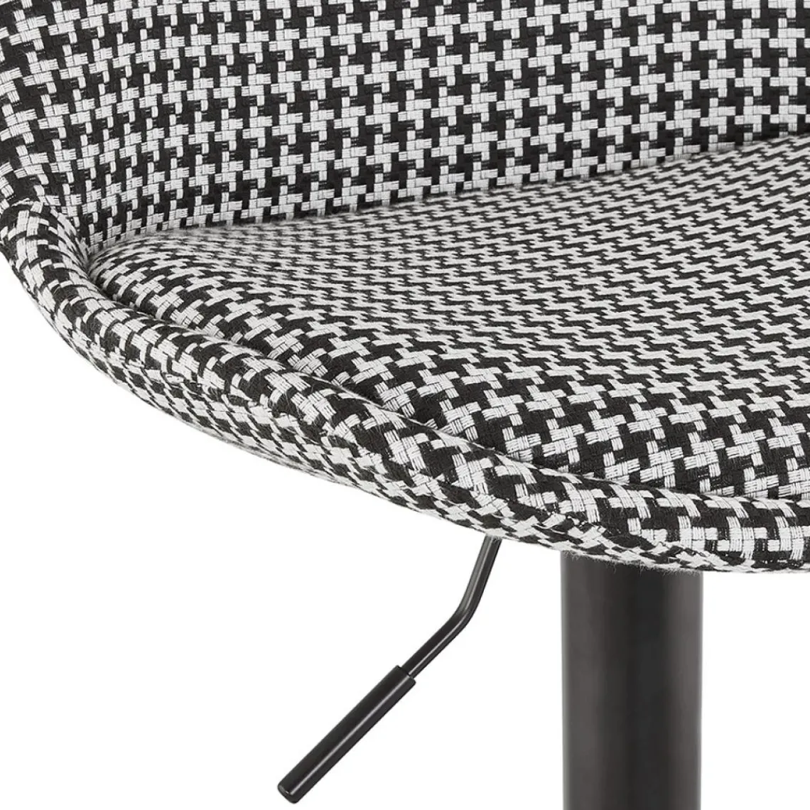 ALTEREGO Tabouret réglable 'MIKE' en tissu pied de poule et pied noir Clearance