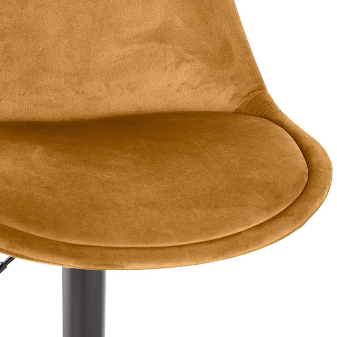 ALTEREGO Tabouret réglable 'MIKE' en velours moutarde et pied noir Best